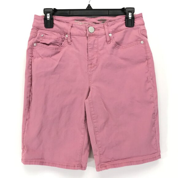 Seven7 Denim Bermuda Shorts Women's Size 4 Foxglove Pink Stretch Casual Summer - Picture 1 of 10